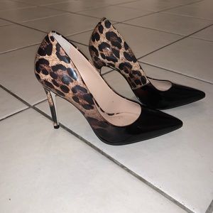 Steve Madden Zoey leopard black heels pumps